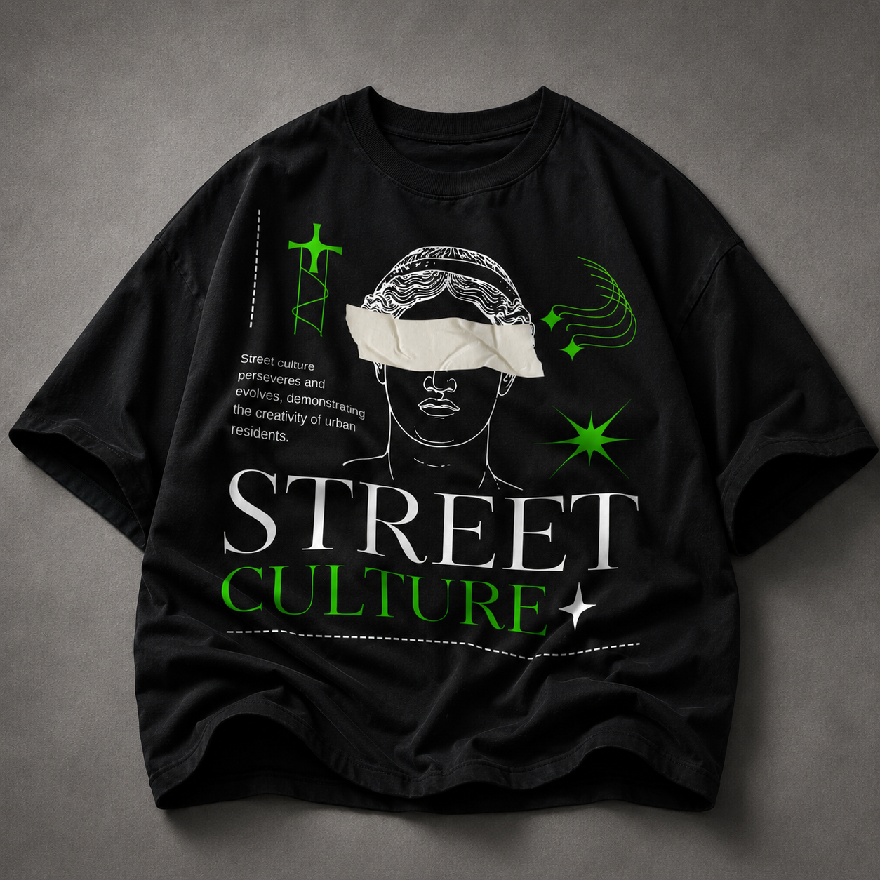 Street Culture Baskılı Oversize Unisex Tişört
