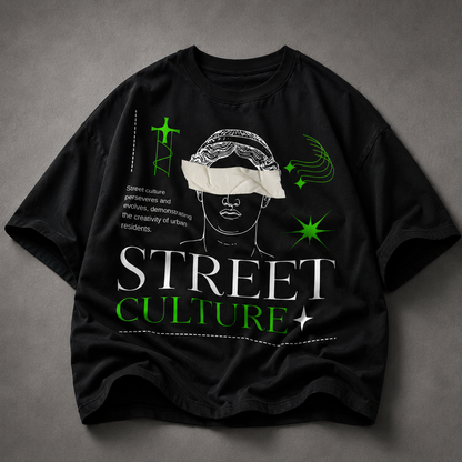 Street Culture Baskılı Oversize Unisex Tişört