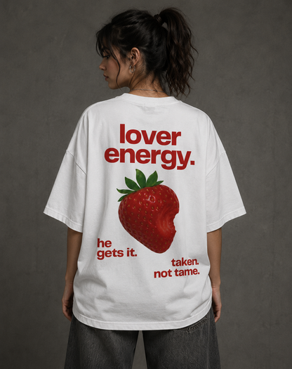Lover Energy Baskılı Oversize Tişört